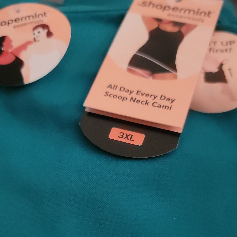 Shapermint Teal Scoop Neck Cami